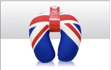 Union Jack Flag Travel Neck Pillow Cushion Micro Beaded London Souvenir gift