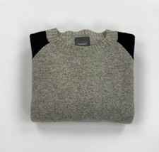 Men's Light Grey & Black Howies Jumper Small S Wool Crewneck Pullover Raglan B