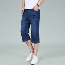 Men Denim Shorts 3/4 Length