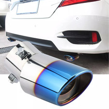 1.4-2.5" Blue Exhaust Connector Pipe Tube Tip Tail Throat Stainless Stee Muffler