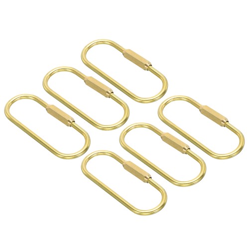 Brass key ring 6pcs gold - brass,