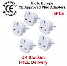 5 x UK To EU Euro Europe European Travel Adaptor Plug 2 Pin Adapter qty discount
