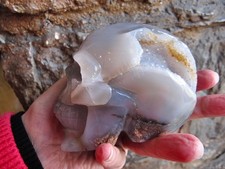 Agate Skull druzy Carving