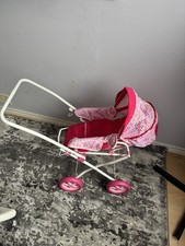 Doll Stroller with Storage Basket Pretend Play Doll Stroller for Dolls
