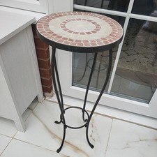 Tall Black heavy metal phone/plant pot Table Side Table - H 71cm X Top 32cm