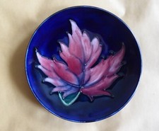c.1960's Moorcroft Pottery, Coaster/Shallow Dish with "Maple Leaf" Pattern