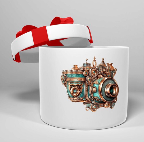 12x steampunk camera tumbler - 12x,
