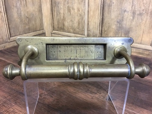 Antique brass letter box - brass,