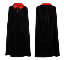 Halloween Vampire Cape Black with Red Collar Costume Cloak Fancy Dress90 Cm