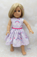 Rainbows Dress Fits American Girl Doll or Our Generation Doll 18" Doll Clothes