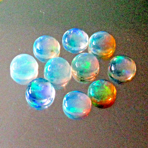 Natural fire opal 5pcs 4mm - opal,