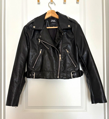Zara women black biker - zara,
