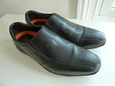 MARKS & SPENCER AIRFLEX TOTAL COMFORT BLACK LEATHER SLIP ON SHOES SIZE 8 UK NICE