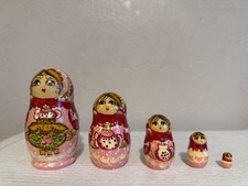 Set Of 5 Vintage Hand Painted