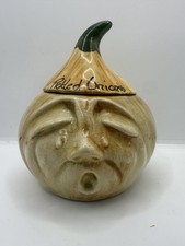Vintage Toni Raymond 1960s Pottery Pickled Onions Crying Face Jar Pot & Lid