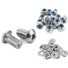 M4 M5 M6 M8 M10 A2 STAINLESS STEEL DOME BUTTON HEAD BOLT NYLOC NUT WASHER SOCKET