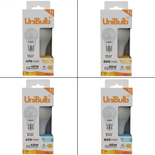 Unibulb gls led bulb b22 - unibulb, e27