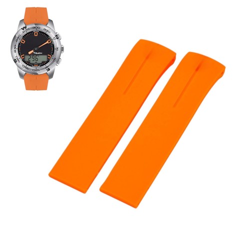 22mm orange rubber - orange, strap