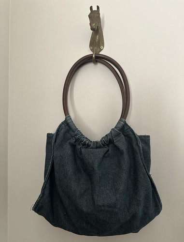 Leather handle slouchy - leather,