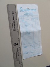 VINTAGE SWANCLEAN SERVICES (NORWICH) LAUNDRY LIST CARD (NOT FILLED IN)