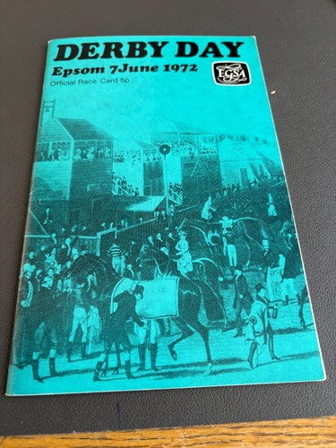 Epsom derby race card - card, 1972