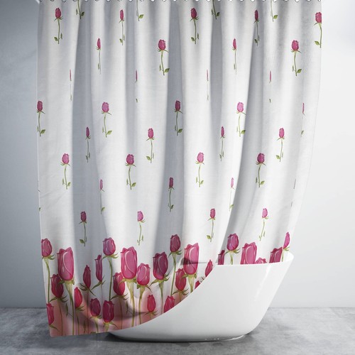Bathroom fabric shower curtain - fabric,