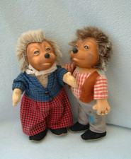 2 vintage Steiff hedgehogs - Micki and Mecki - 17 cm  1950s 1960s - no label