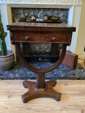 Antique Mahagony Drop Leaf Occasional Table With A Drawer Georgian Secretaire