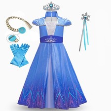 Girls Elsa Fancy Dress Costume