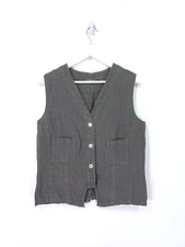 OSKA Waistcoat Jacket Size 2 UK 12 Grey Linen Artist Layering Pocket Details