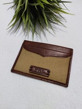 Ralph Lauren Polo brown genuine leather canvas card holder Wallet
