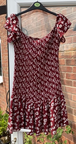 Zara dark red - dark, print
