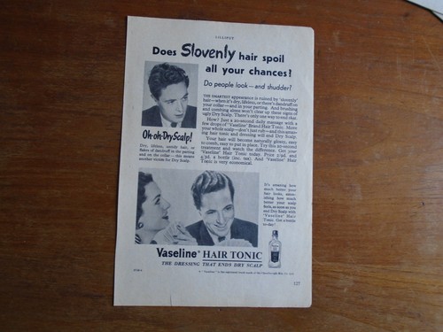 Vintage advert vaseline hair - advert:,