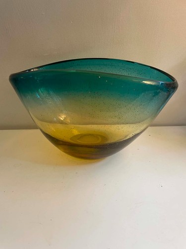 Vintage studio art glass bowl - vintage,