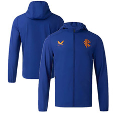 Rangers Men's Football Jacket Castore Travel Hooded Jacket - New