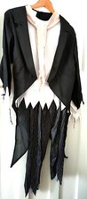 Mens Christmas Ghost Groom Fancy Dress Costume Victorian Suit New M L