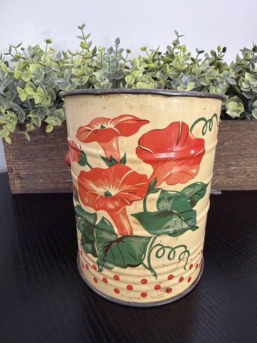 Vintage tin flour sifter - vintage,