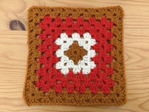 Large crocheted granny square - large,
