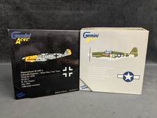 x2 Gemini Aces Diecast Model Aircraft Set Messerschmitt Bf 109F P-51 Mustang