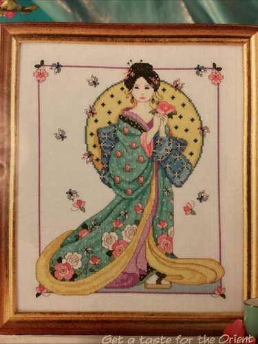 Oriental geisha girl cross - oriental,