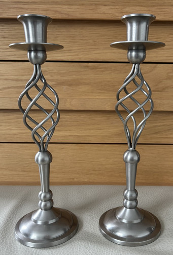 Pair vintage barley twist - pair, "barley
