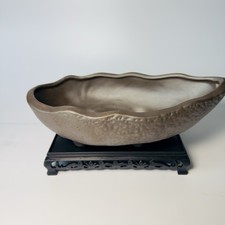 Medium Size Handmade Ceramic Planter /Bonsai Pot With a Durable Plastic Base