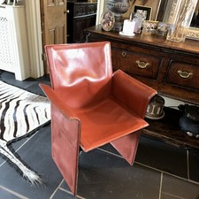 Mid Century Leather Italian Matteo Grassi Armchair