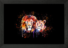 LION LIONESS LOVE Framed Wall