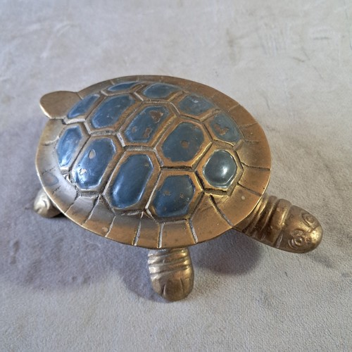 Brass tortoise trinket - trinket, box