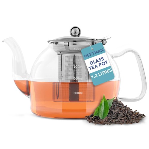 Heftman clear glass teapot - clear,