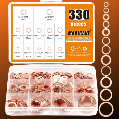 330 pcs copper washers - 330,