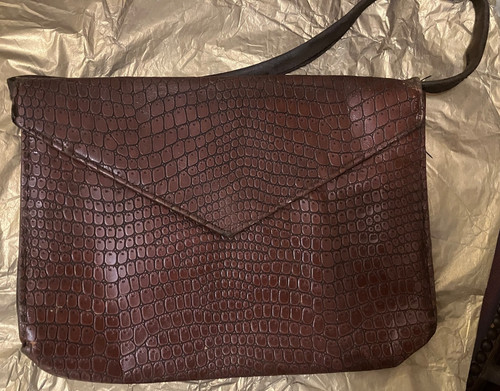 Brown leather vintage - , clutch