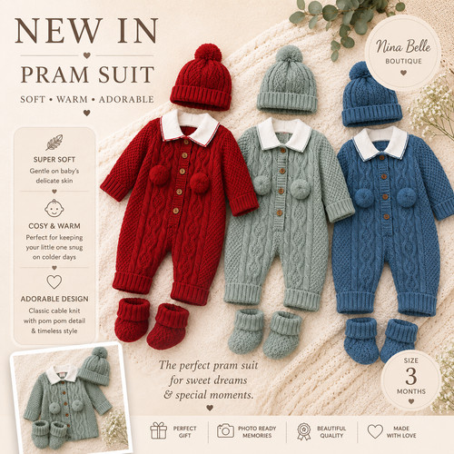 Baby cable knit pram - , suit