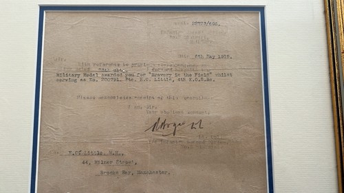 Military medal award letter - medal,